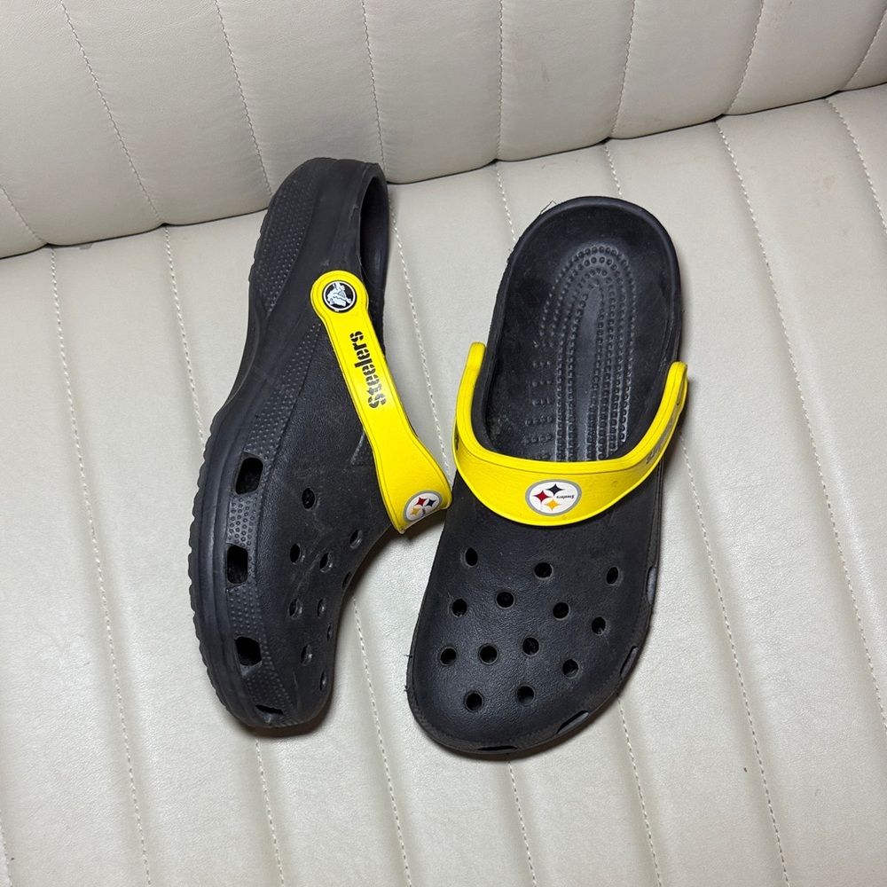 CROCS Steelers Sandals - Black and Yellow Pittsburgh Football Comfort Shoes